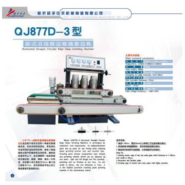 Rectificadora de vidrio de borde circular de 3 ejes QJ877D-3 para vidrio de 25 mm de ancho mini